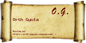Orth Gyula névjegykártya