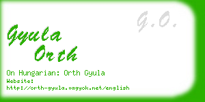 gyula orth business card